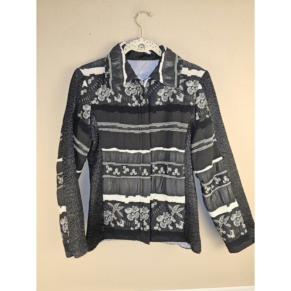 UBU Womens Black Gray Patchwork Reversible Jacket Medium